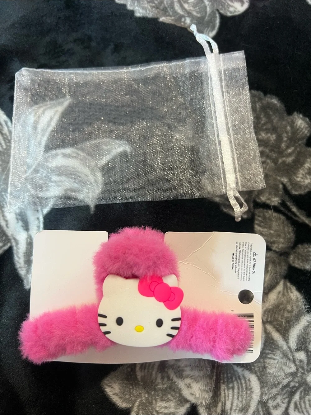 Hello Kitty Pink Fuzzy Hair Clip